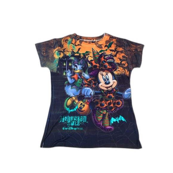 Minnie Disney world aop 2012 Halloween nights girls t shirt all over XL - Picture 1 of 6